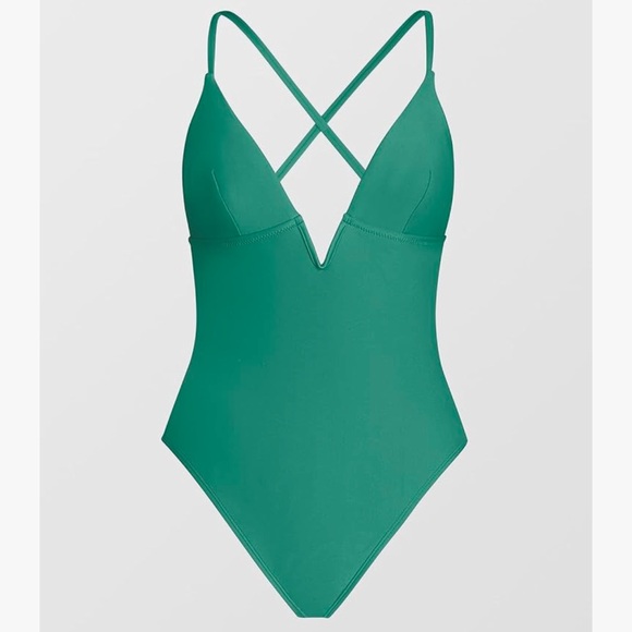 CUPSHE Women Swimsuit One Piece Bathing Suit Deep V Neck - Picture 8 of 10